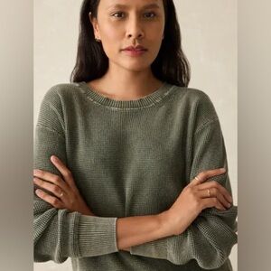 Faherty Women's Sunwashed Relaxed Waffle Crewneck Sweater